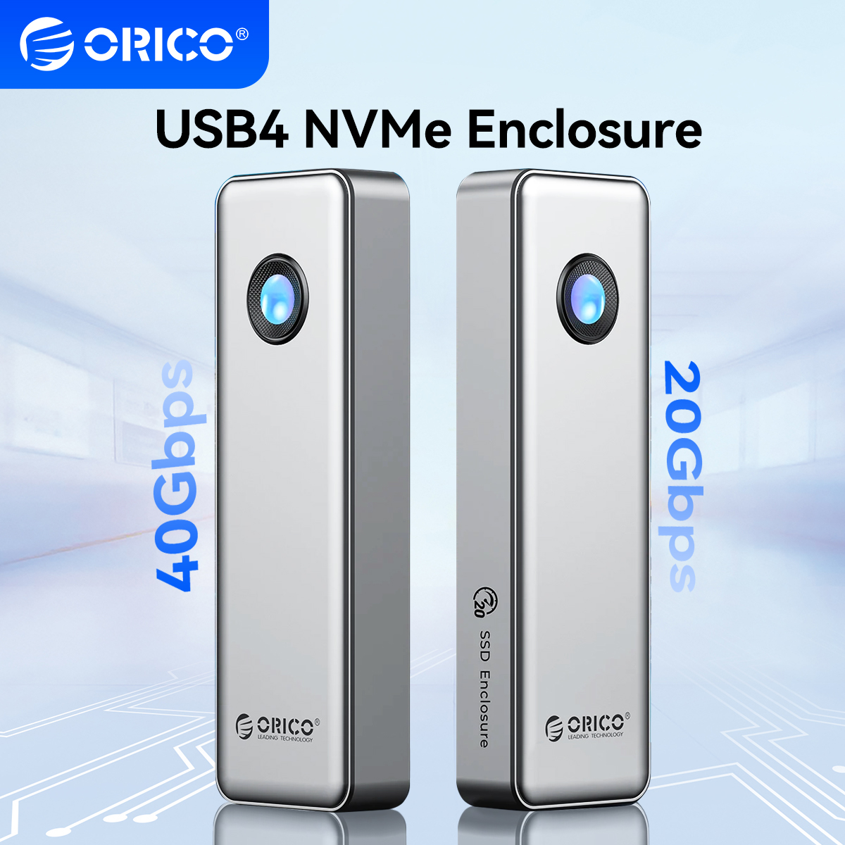 ORICO RGB 40V20Gbps NVME エンクロージャケース 8TB 冷却ファン付き USB 3.2 Gen 2 x 2 PCIE NVME アダプターツール PCIe M キー用 RGB