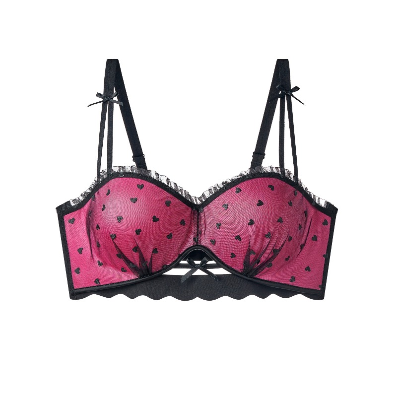 Luxury French Style Lace Half Cup Bra 2026 New Arrival Push Up Gather Anti Sagging Pure Desire Ladies Daily Lingerie 32-38 suits