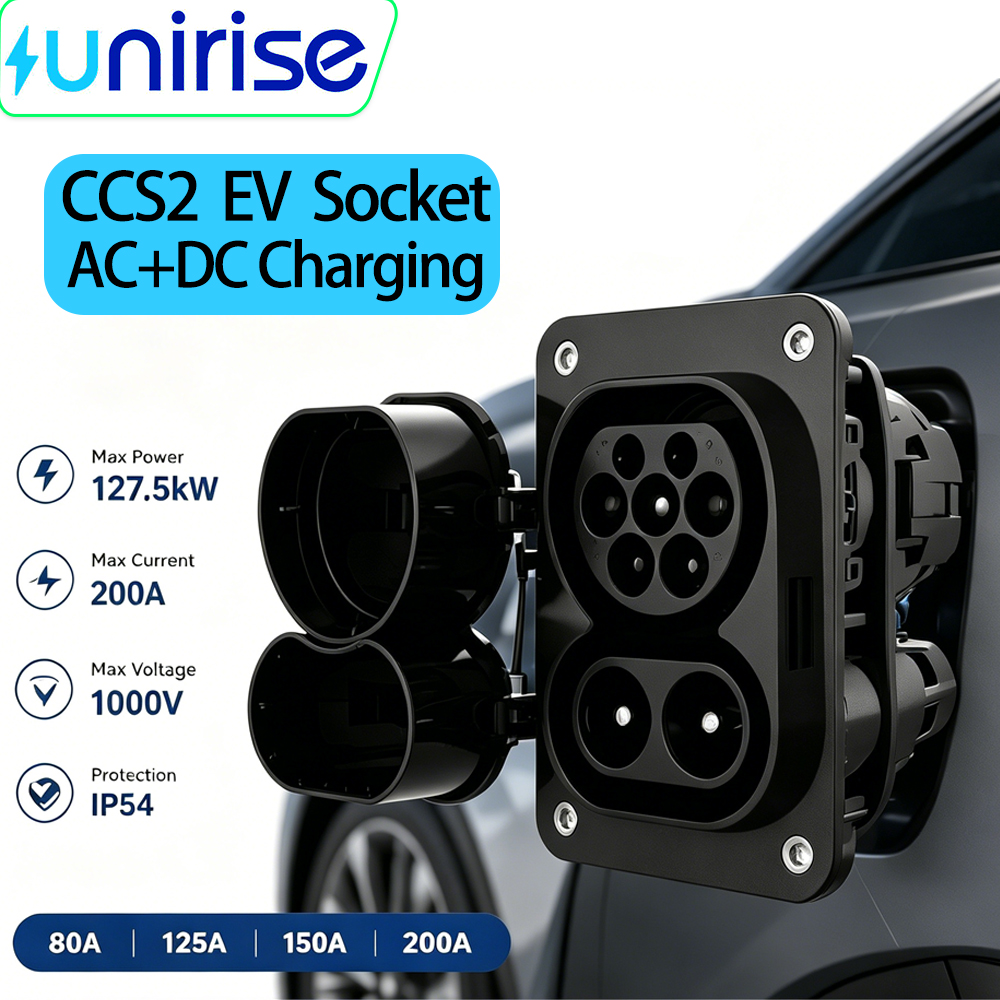 電気自動車 CCS コンボ 2 ソケット最大 1000V DC 急速充電 80A 120A 150A 200A 電気自動車タイプ 2 CCS2 EV 充電器ソケット