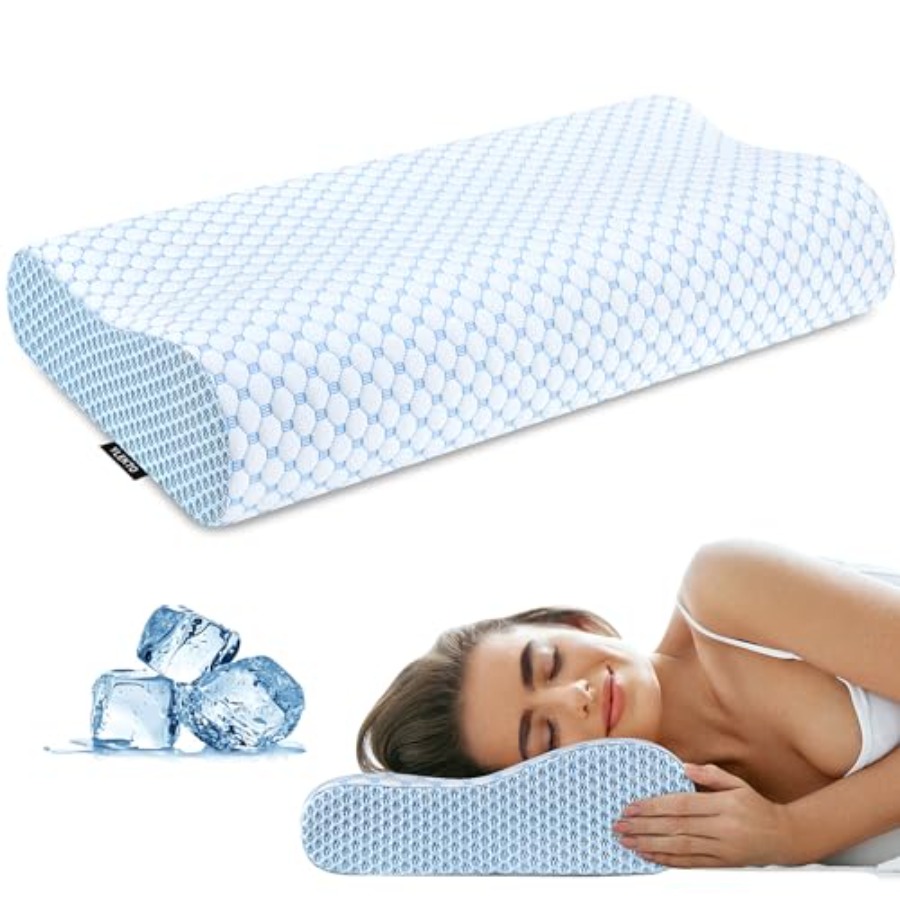 首の痛みを軽減する頸椎枕、睡眠用輪郭低反発枕、人間工学に基づいた調整可能な整形外科用冷却枕