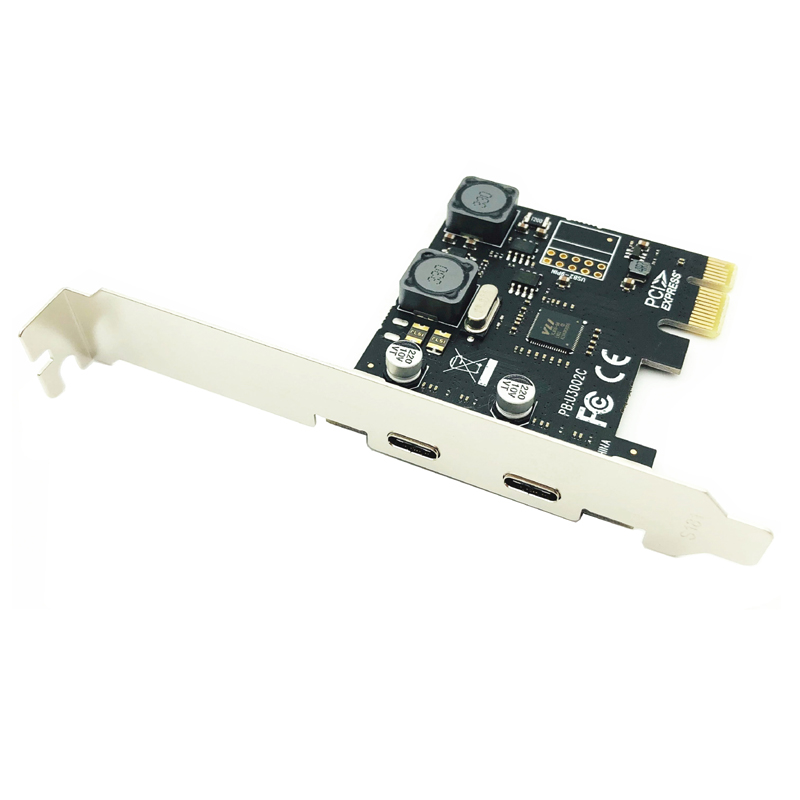 ハブアダプタコントローラ VIAチップ搭載 PCIE USBアドオンカード デスクトップPC用 PCI Express X1 - USB 3.0 5Gbps 2ポートType C拡張カード