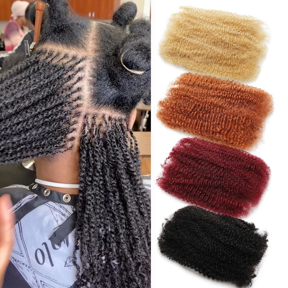 アフロ キンキーズ バルク人毛ドレッドロック エクステンション Loc 修理編組ツイスト タイト アフロ キンキー人毛 Loc 用 1 パック 50/30 グラム