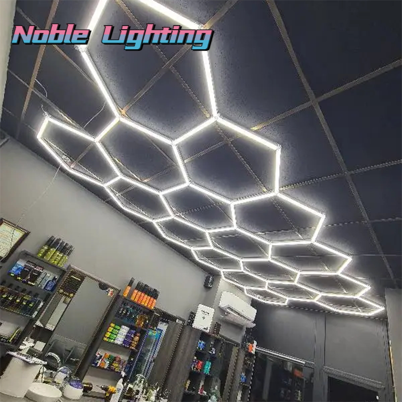 理髪店ヘアサロン Led シーリングライト六角ガレージライト 110V-240V ハニカム Led チューブカーディテールワークショップ用にカスタマイズ