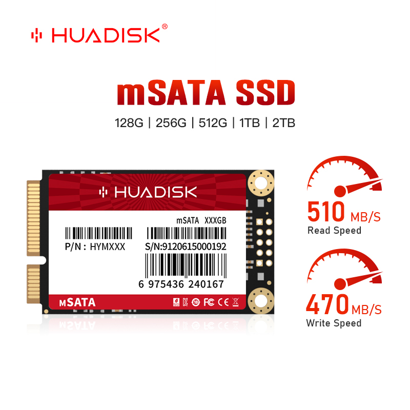 HUADISK MSATA SSD 512 ギガバイト 256 ギガバイト 128 ギガバイト 1 テラバイト SSD 2 テラバイトミニ HD SATA 3 内部ソリッドステートディスクデスクトップラップトップ HP Dell Lenovo
