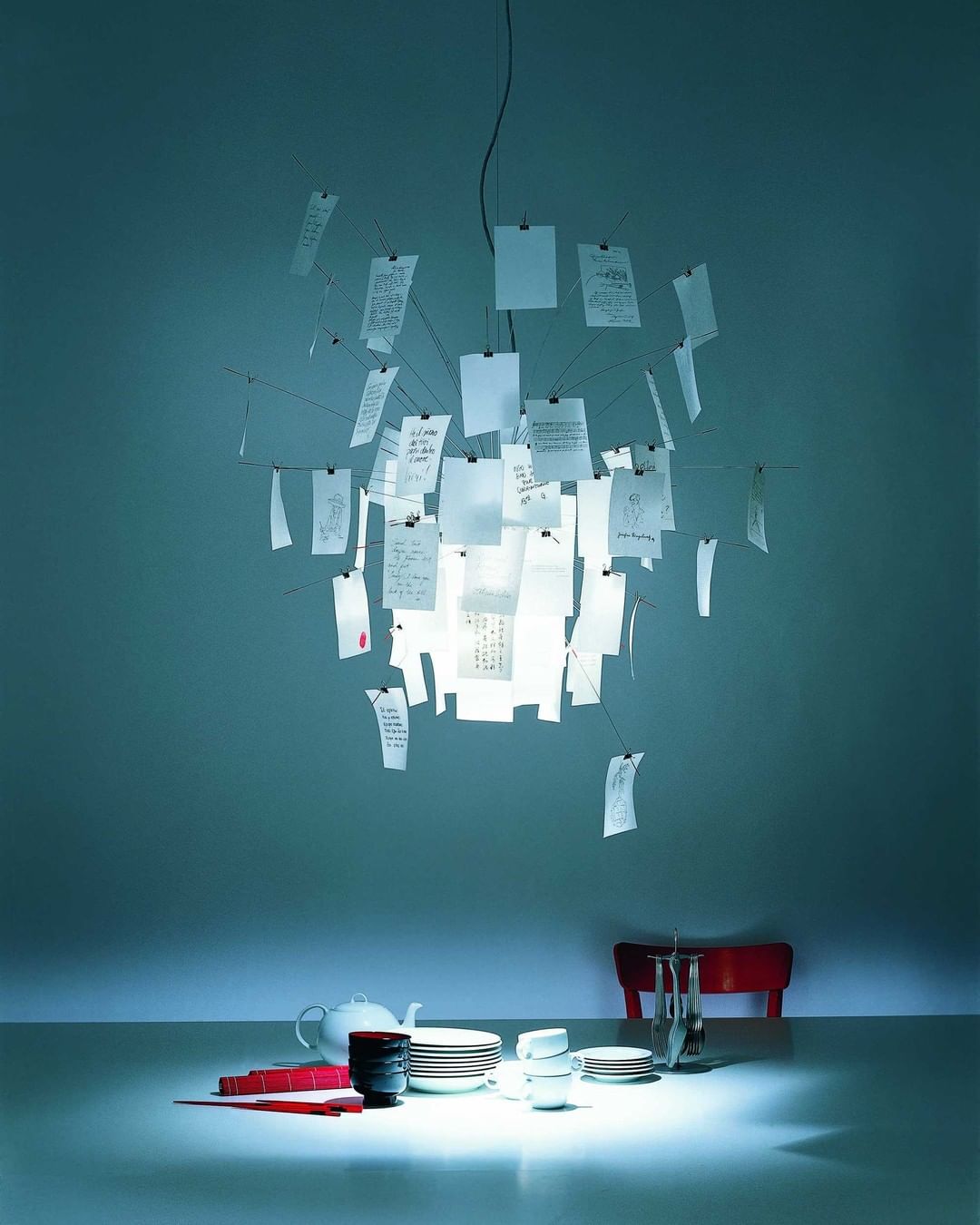 home decor Living room paper pendant lamp Zettel art DIY album card chandelier  creative room decorative led lights
