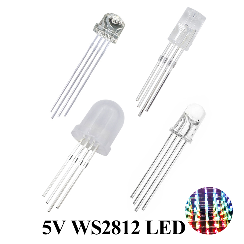 5v Ws2812 5 ミリメートル Led Rgb ディップダイオードドリームカラーアドレス指定可能なフルカラークリア拡散ネオンピクセルライト Ws2812b DIY ドローンライト