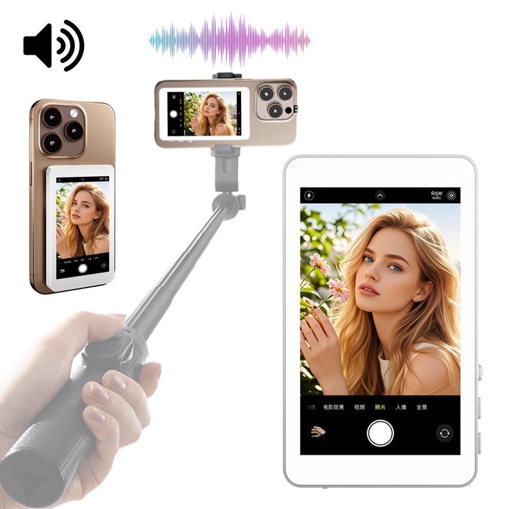 iPhone Android 用磁気ワイヤレス Selfie モニター画面、3.94 HD 拡張ディスプレイリアカメラ Vlog ライブビデオ録画