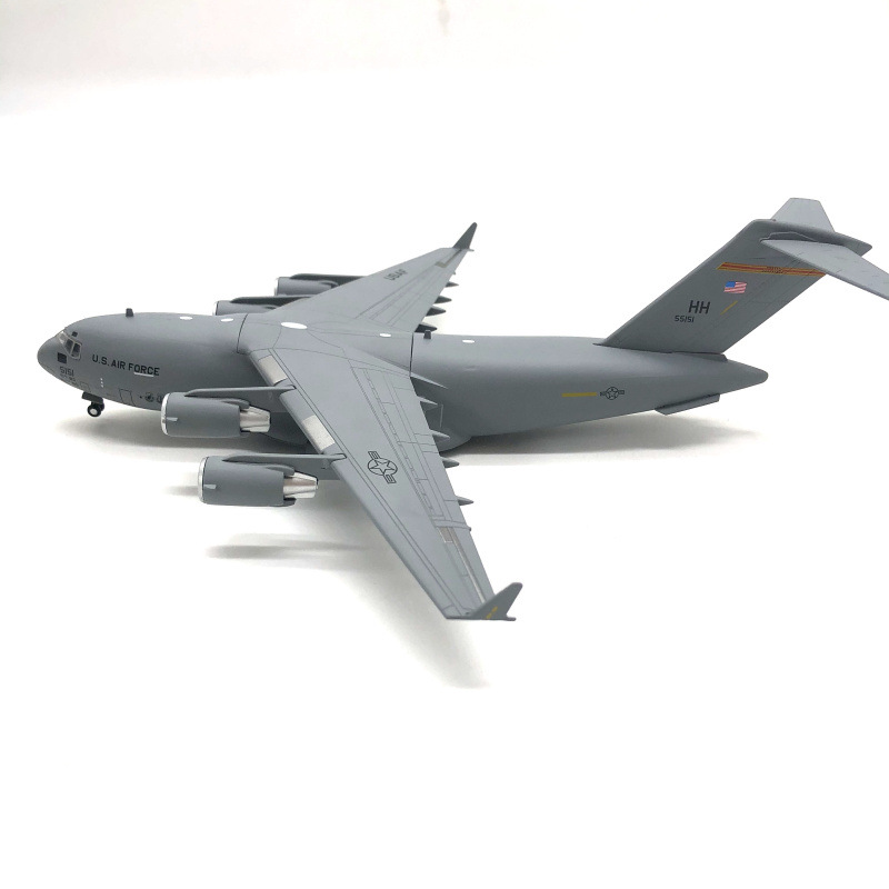 ダイキャスト合金航空機航空 C-17 輸送グローブマスター III 1:200 航空機モデルディスプレイスタンド付き模型飛行機コレクション