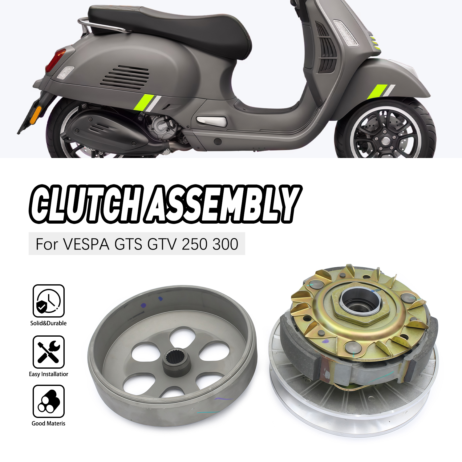 オートバイのクラッチプーリー部品 CM316301 リアプレートアセンブリスクータードライブプレートベスパ GT GTS GTV 250 300 スーパースポーツ