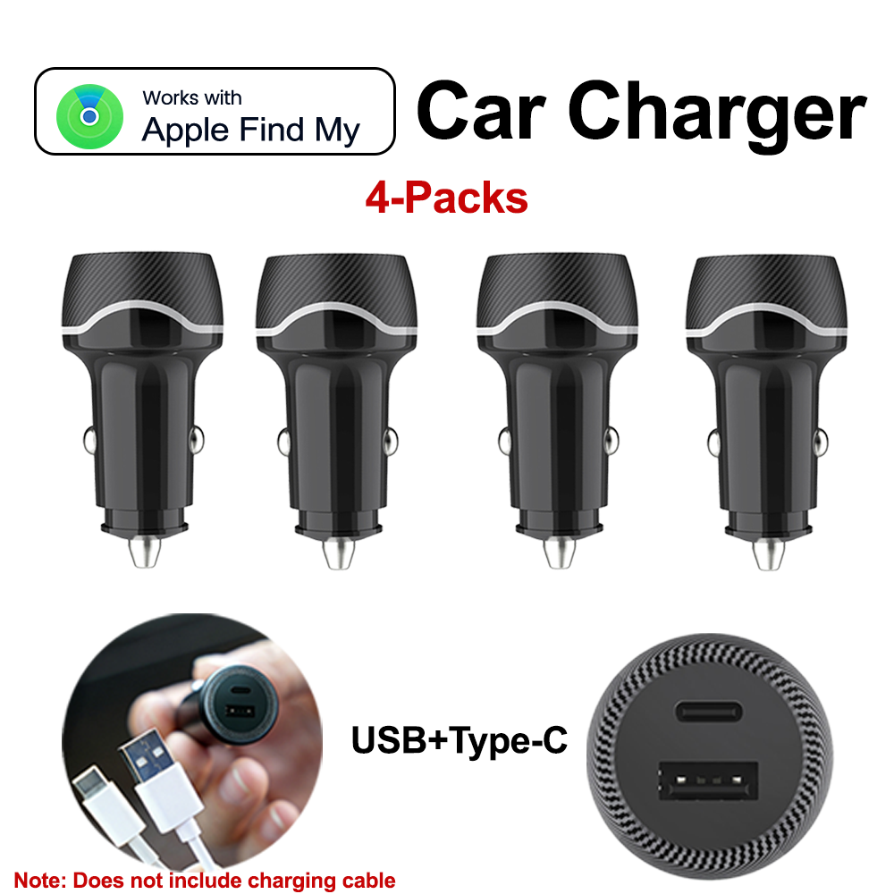 1-4 パックユニバーサルミニ GPS ロケータートラック車の充電器シガーライター USB Type-C アダプター使用 iPhone IOS Apple Find My APP