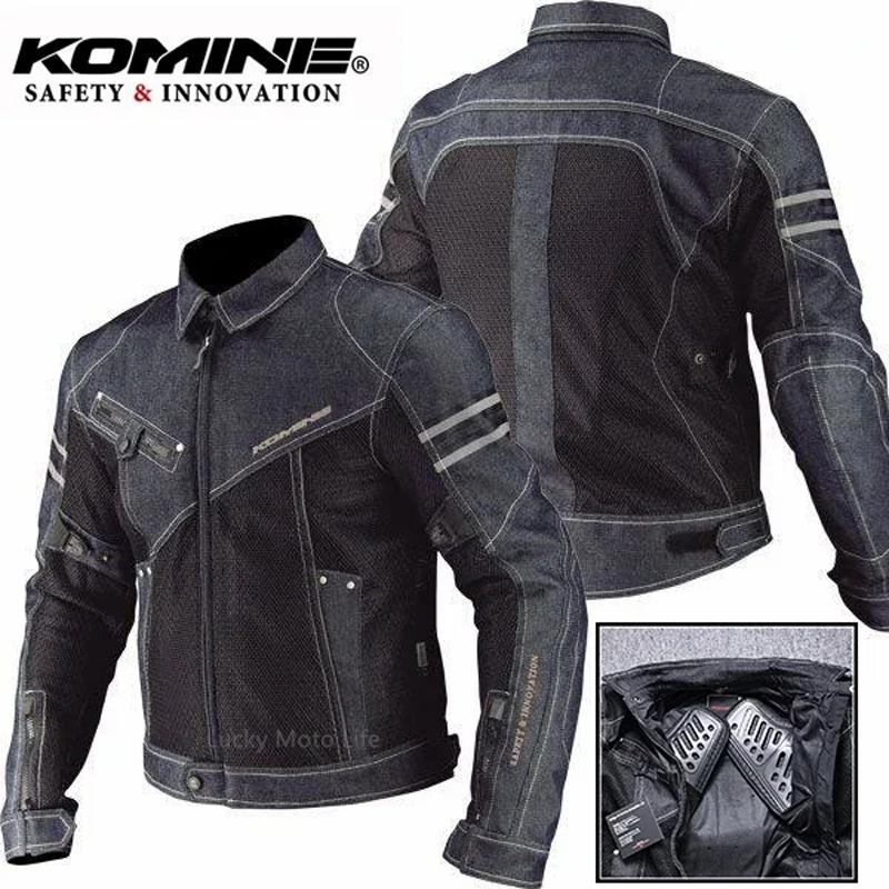 KOMINE コミネ JK006 ジャケット 春通気性 デニムメッシュ レーシングライド 高性能耐落下服 バイクジャケット