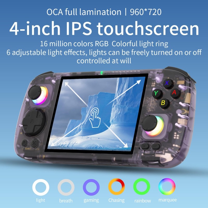 RG406H Android 13 ハンドヘルドゲームコンソール 4 インチ画面 5000 ゲーム 128GB TF カード Unisoc T820 8 コア 5G WiFi Bluetooth エミュレータ
