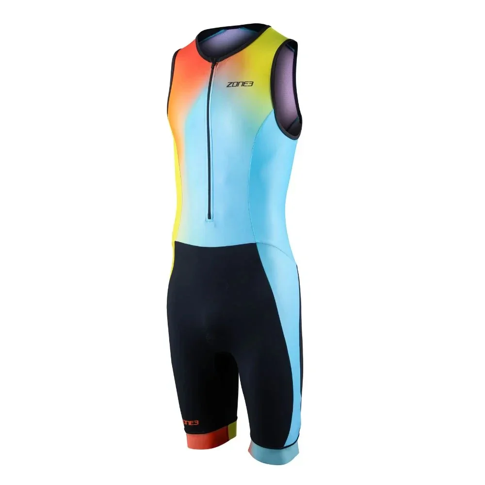 Zone3 Triathlon Clothing Sleeveless Skinsuit Men Cycling Jersey Bicycle Jumpsuit Ciclismo New Speed Swiming Running Tri Suit