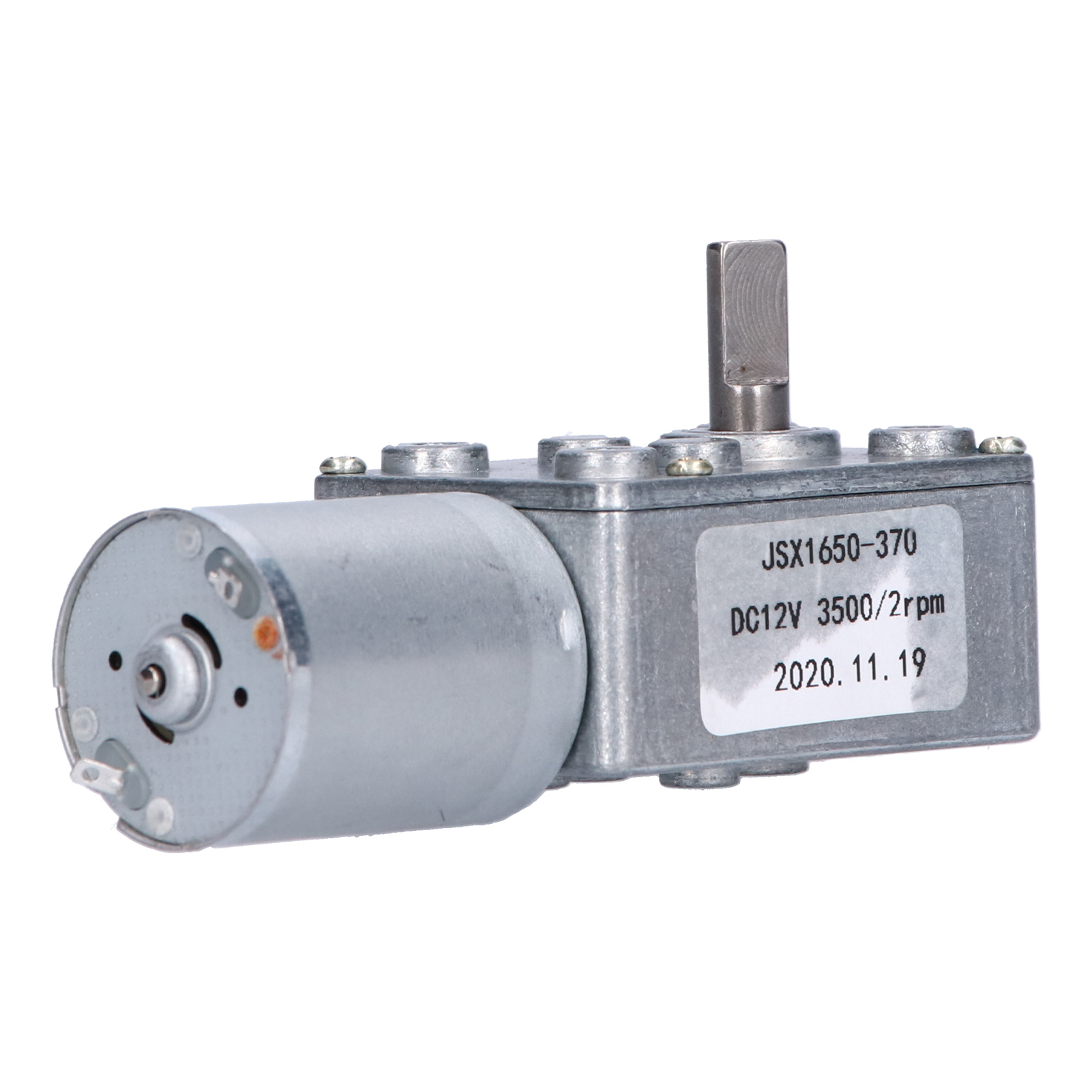 JSX1650-370 電動ウォームギアモーター 12V 2RPM ミニチュア DC モータードアオープナーとウィンチ削減エンジン用