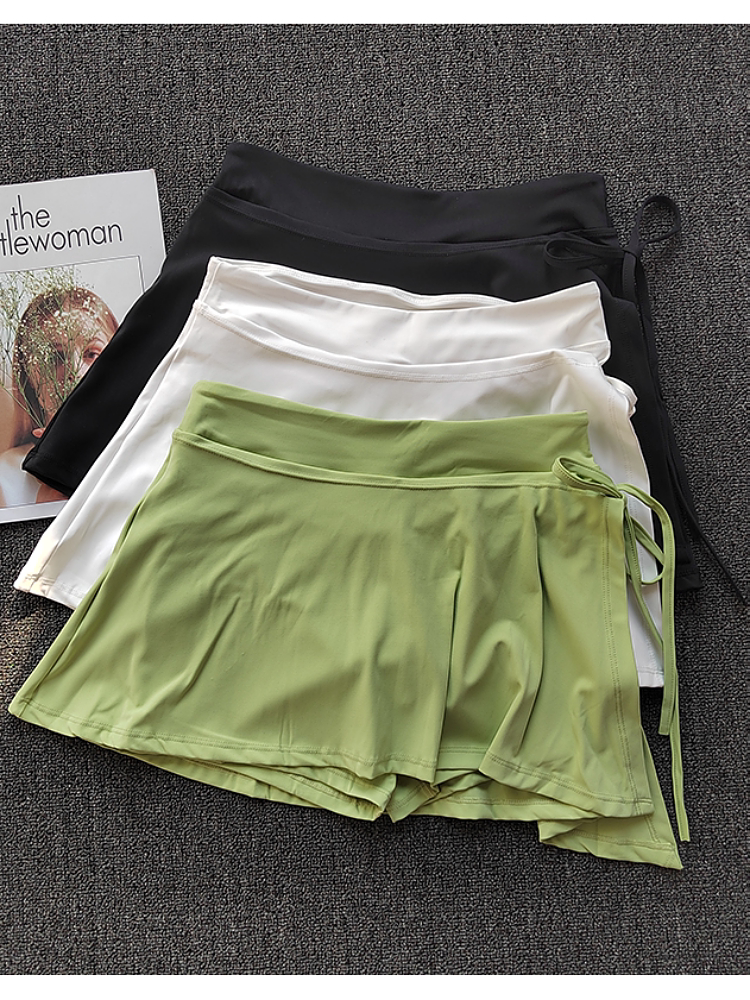 偽ツーピーススポーツスカートパンツハイウエストランニング露出防止ヨガショーツ通気性速乾性テニススカートフィットネスパンツ