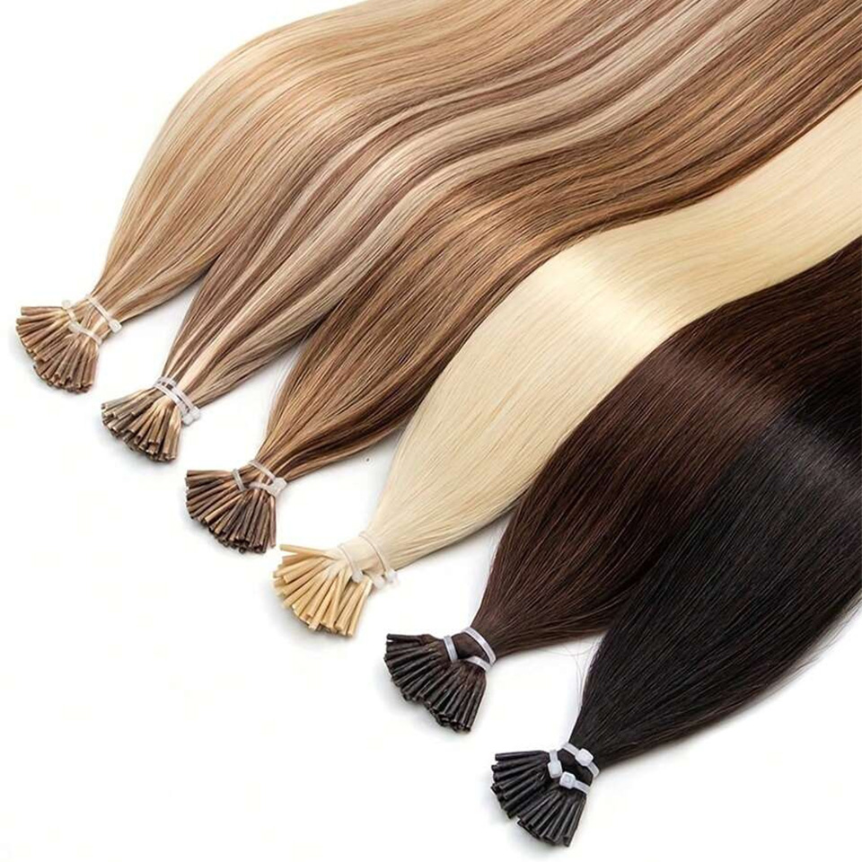 100 グラム/パック I チップヘアエクステンション 26 インチストレート I チップ人工毛高温ファイバー I チップヘアエクステンション女性のための