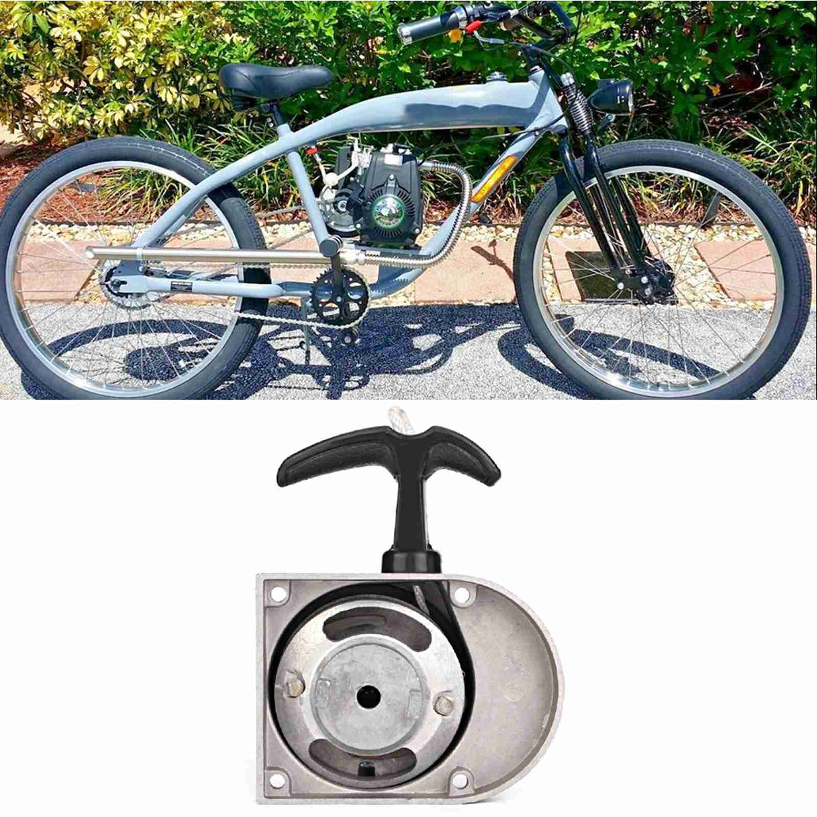 合金スターター 合金プルスタートスターターキット 49cc 50cc 60cc 66cc 70cc 80cc 2ストローク電動自転車プルスタートスターターに適合