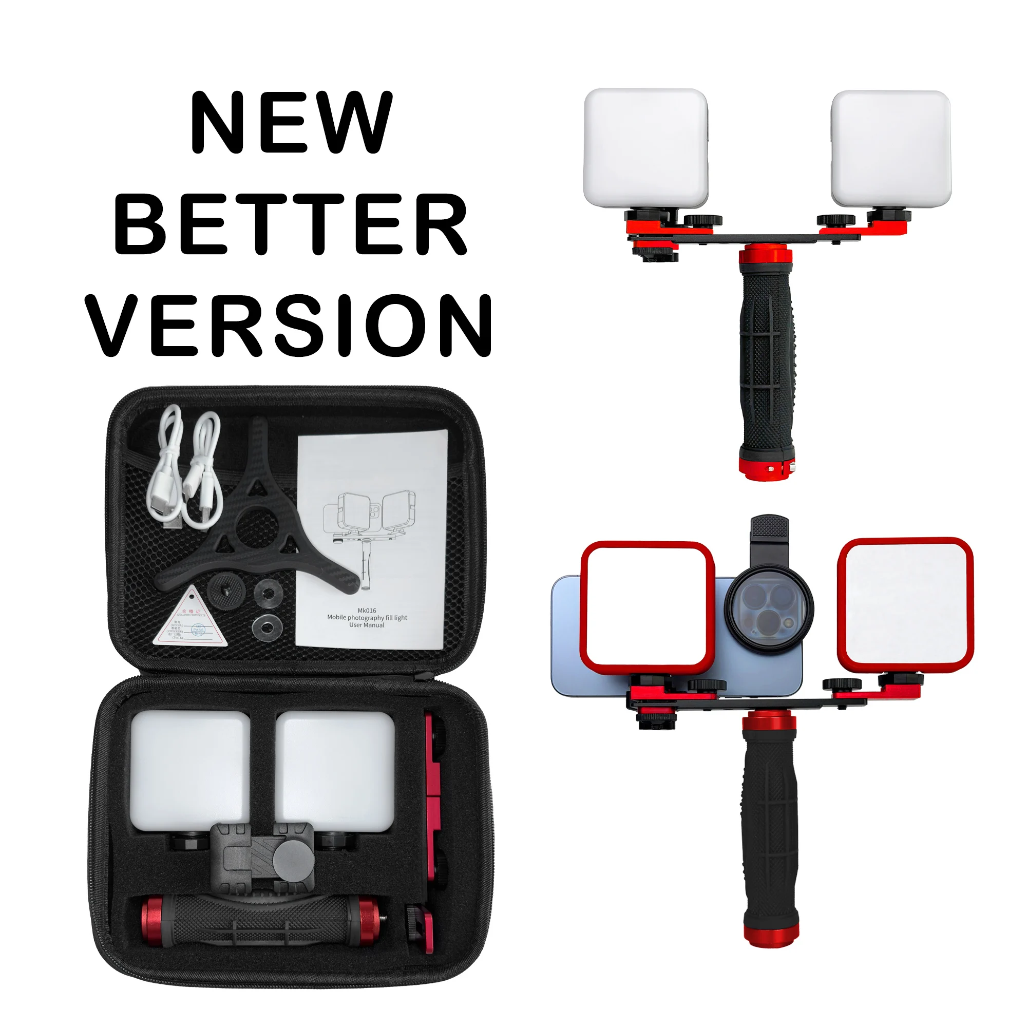 HERA MK-016 携帯電話用フォン撮影ライト。写真やビデオ用のLED。スマートフォン用の偏光写真とマクロ写真