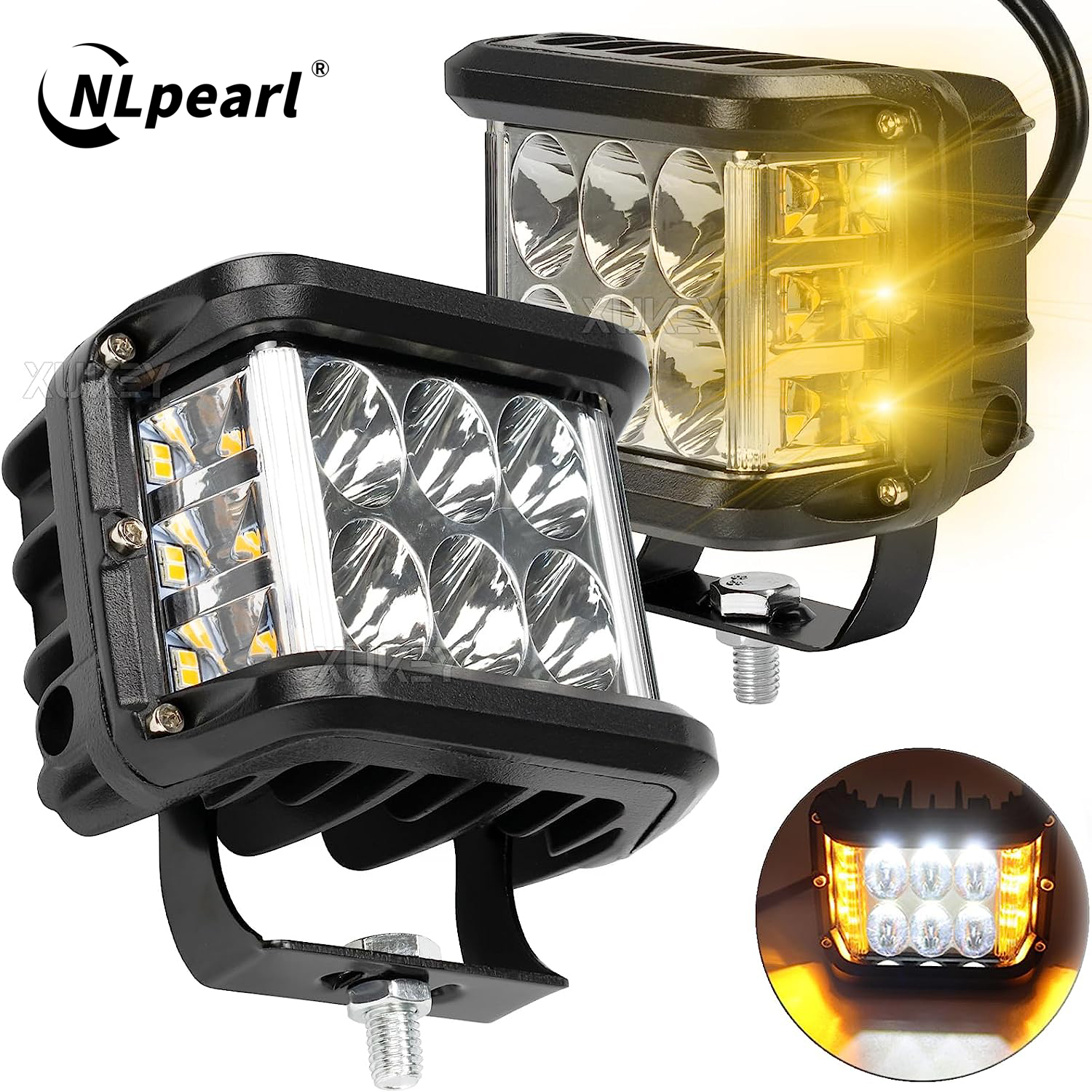 NLpearl 4 インチ LED ワークライト デュアル サイド シューター ポッド ホワイト