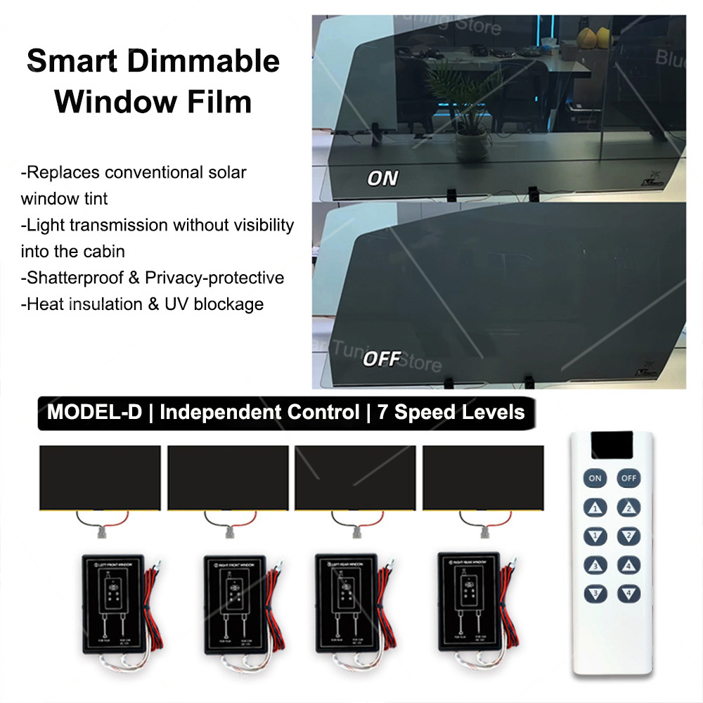 車窓用自動車用 PDLC スマート フィルム |切り替え可能なプライバシー ガラス ティント 4 つのウィンドウの独立した制御