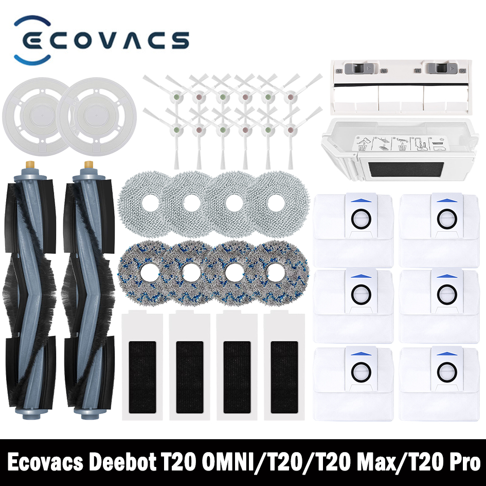 Ecovacs Deebot T20 OMNI/T20/T20e/T20 Pro アクセサリーメインサイドブラシモップクロス HEPA フィルターダストバッグ交換スペアパーツ