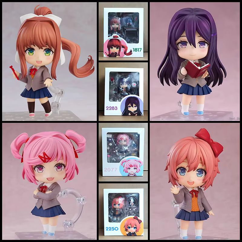 Q版ドキドキ文芸部！クラブ！モニカ夏樹さよりゆりアクションフィギュアおもちゃコレクション人形クリスマスギフトボックス付き