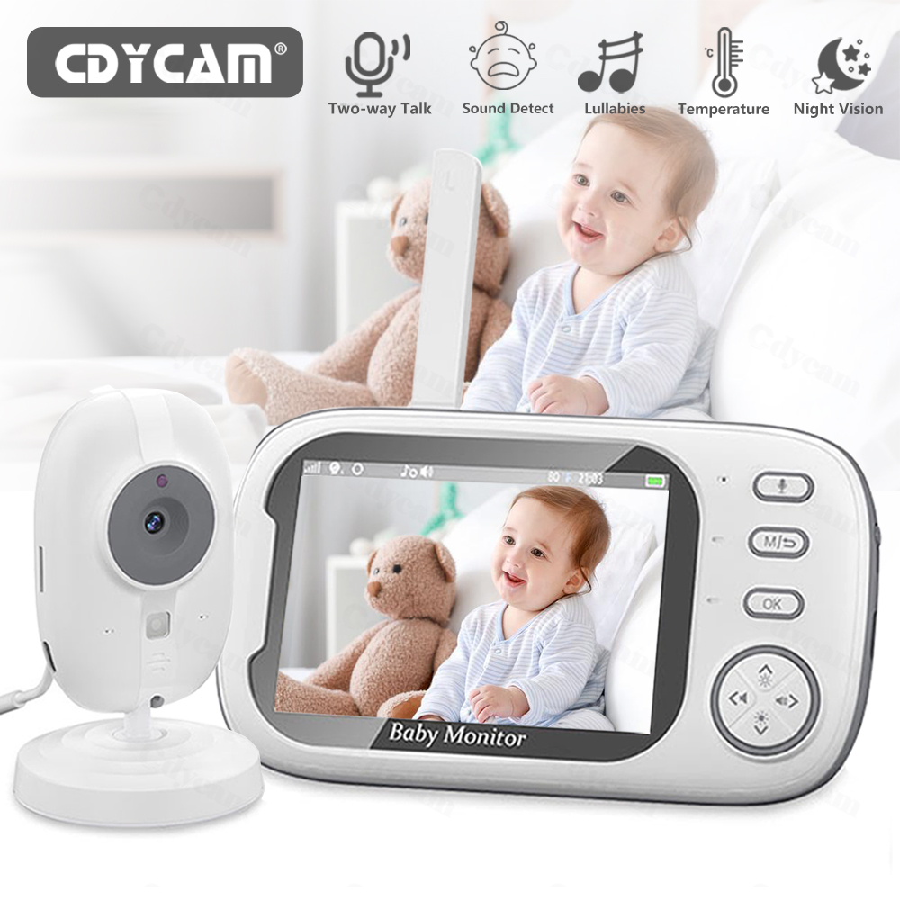 Cdycam 新しい 3.5 インチワイヤレスビデオベビーモニターナイトビジョン温度監視 2 ウェイオーディオトークベビーナニーセキュリティカメラ