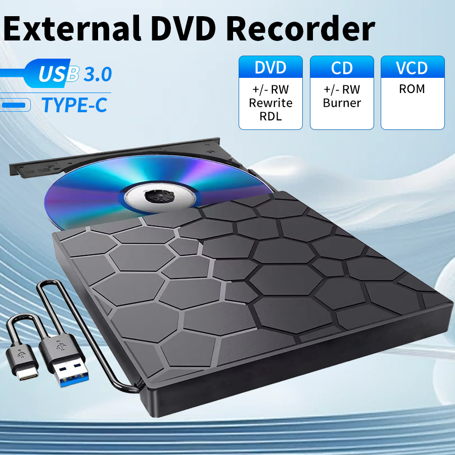 外部 DVD RW ライターリーダープレーヤーバーナー USB 3.0 タイプ C 2 ポート 1 スリム VCD CD 光学ドライブラップトップ PC コンピュータノートブック用