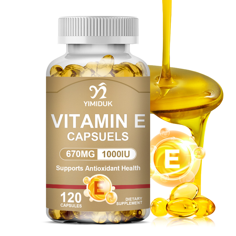 ビタミン E カプセル 670MG (1000 IU) - 肌の引き締め、シワの軽減、老化防止、抗酸化作用 - グルテン