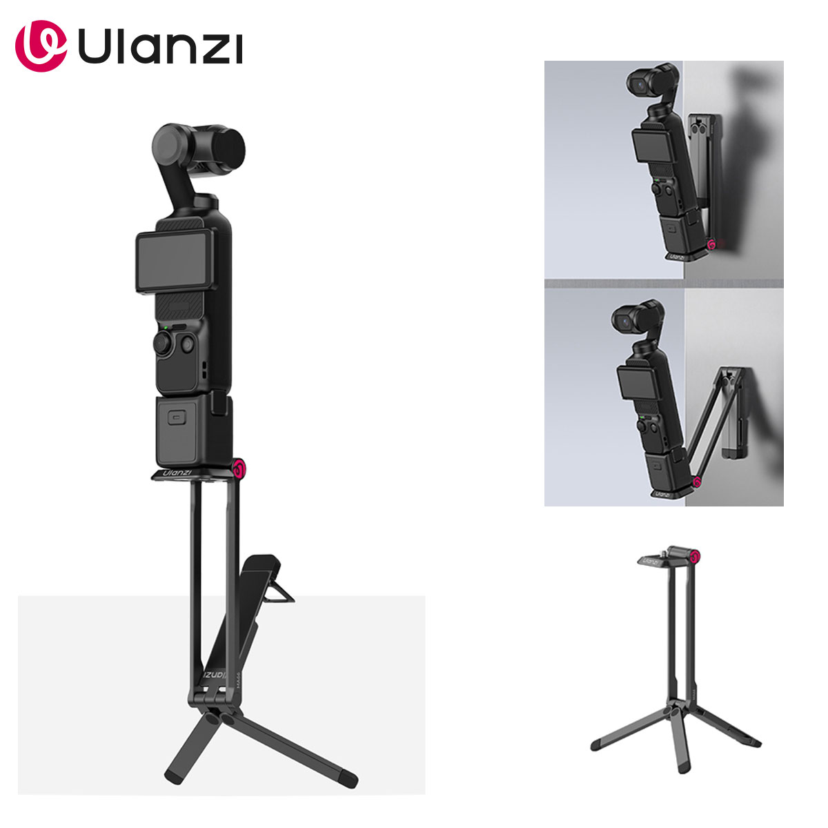 Ulanzi MA66 三脚 dji osmo ポケット 3 4 4P アクセサリー磁気クイックリリースプレート隠しフックカマキリモードデスクトップスタンド