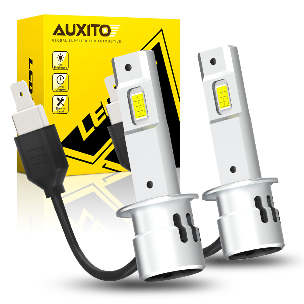 AUXITO 2 個 20000LM H1 LED 電球ヘッドライトハイパワーファン付き Canbus エラーなし H1 ハイビーム 6500K ホワイト CSP 12V 車ランプ