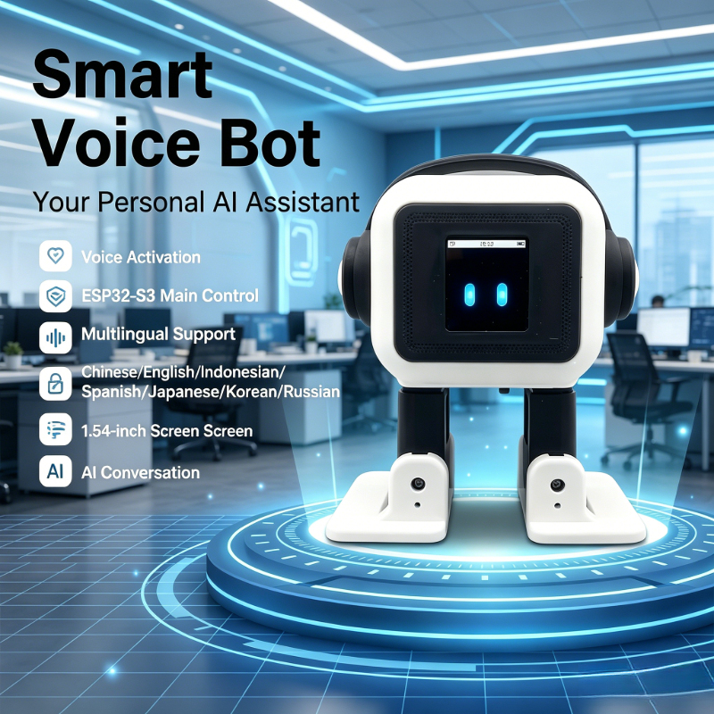 新しい AI デスクトップロボットスマートインタラクティブトーキングダンスロボットおもちゃ子供のための音声ウェイクアップ 1.54 インチ TFT スクリーン
