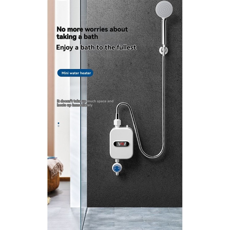 YCOC-Mini タンクレスシャワーヒーター、インスタント電気温水器、3500W 温度調節可能英国プラグ