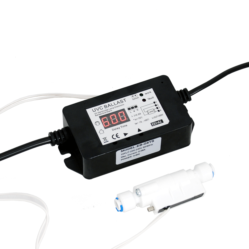 Coronwater UV ランプ アダプター EB-GYS16 フロー スイッチとアラーム付き 12-16W ランプ用