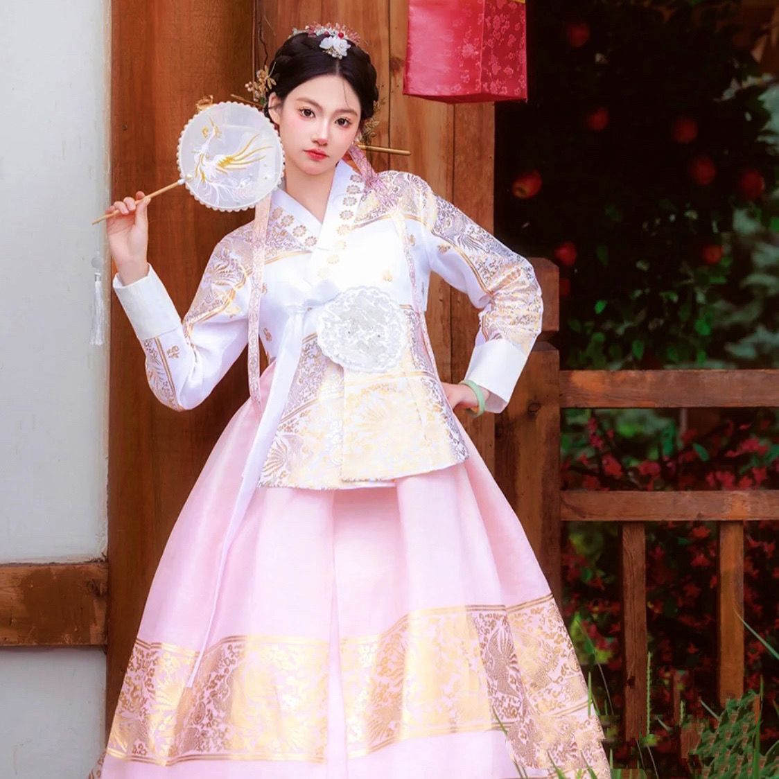 女性プリンセス宮殿衣装韓国エスニック結婚式サマードレス韓服セット韓国の伝統的なドレスピンクのドレス