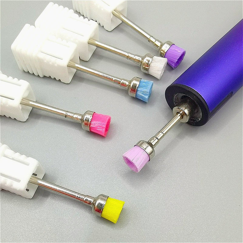 10 ピース/バッグネイルアートサンディングヘッドツール電動グラインダーマッチングブラシヘッドマニキュア研磨ダストネイルアートダストクリーニングツール