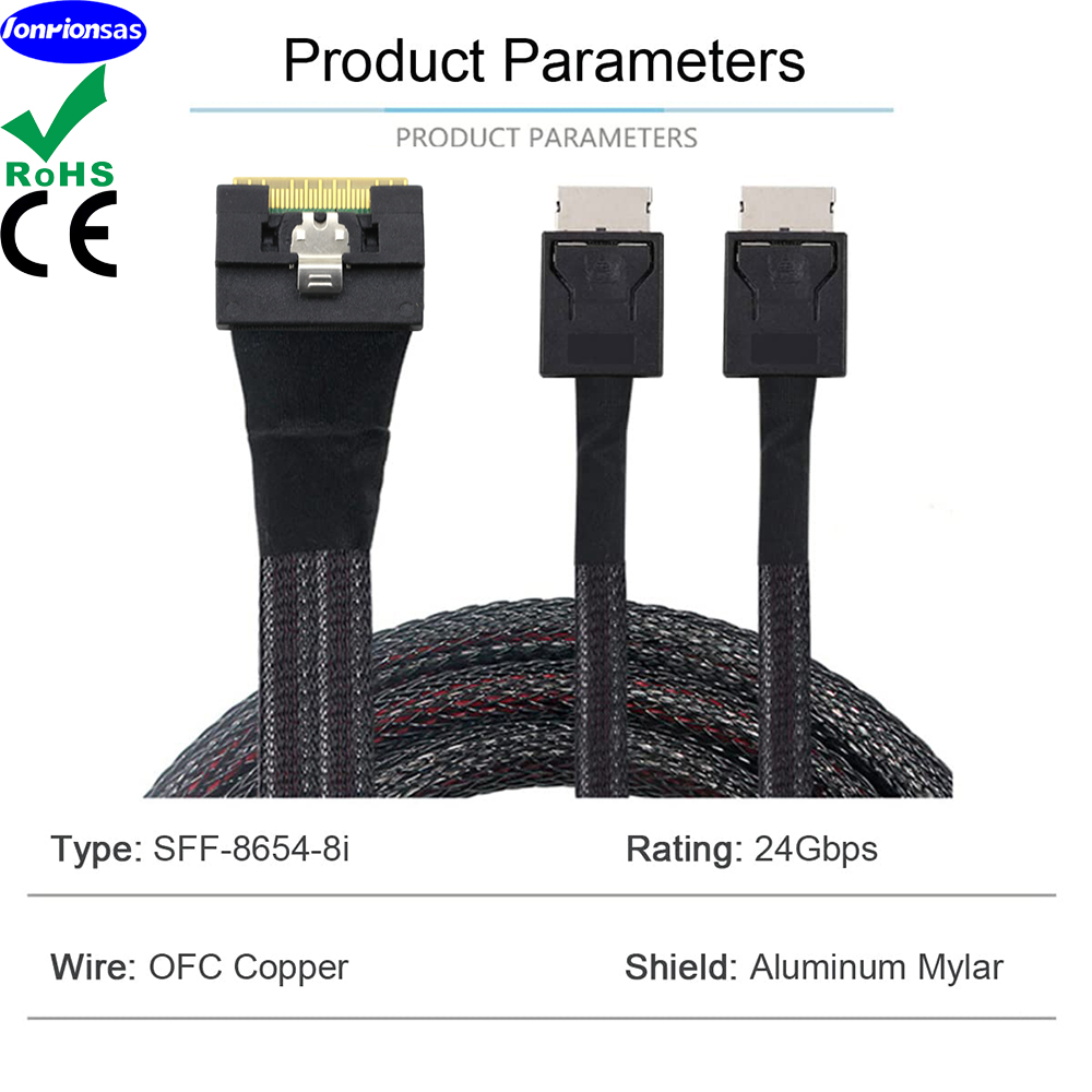 オールインクルーシブ斜め挿入防止スリムラインSFF-8654 8i 74ピンPCI-E - デュアル2X OCulink 8611 4iサーバーグラフィックカードケーブル