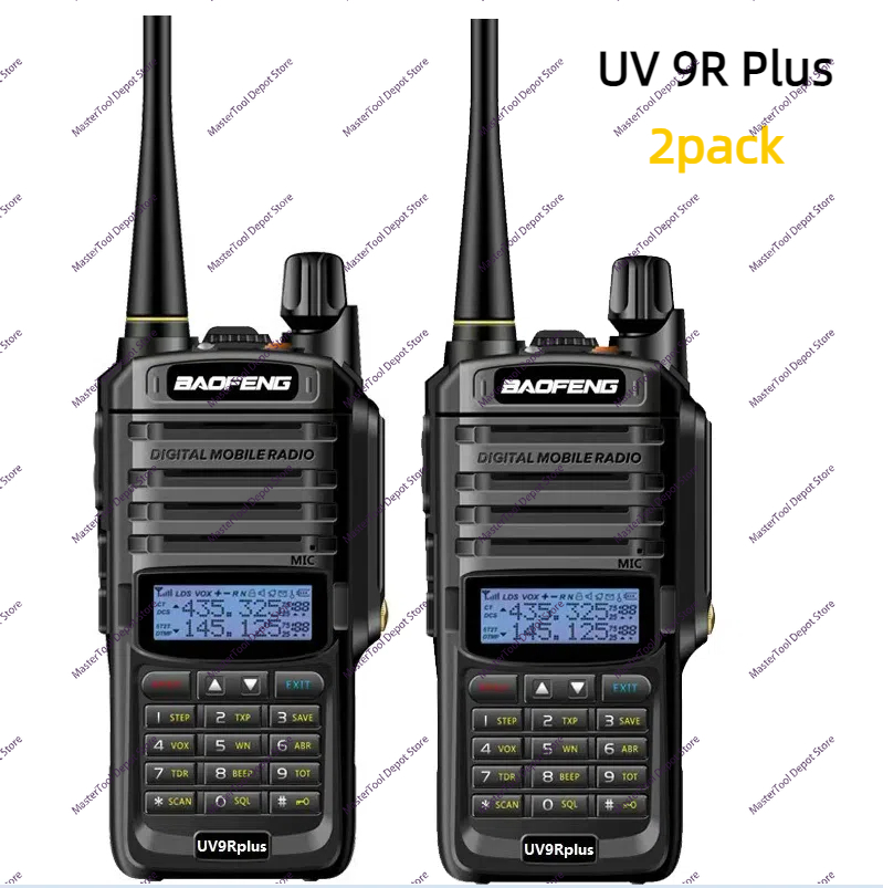 2 個 BaoFeng UV-9R Plus トランシーバーハイパワーデュアルバンド長距離 128 CH ポータブルハンドヘルド UV 9R ハム双方向ラジオ