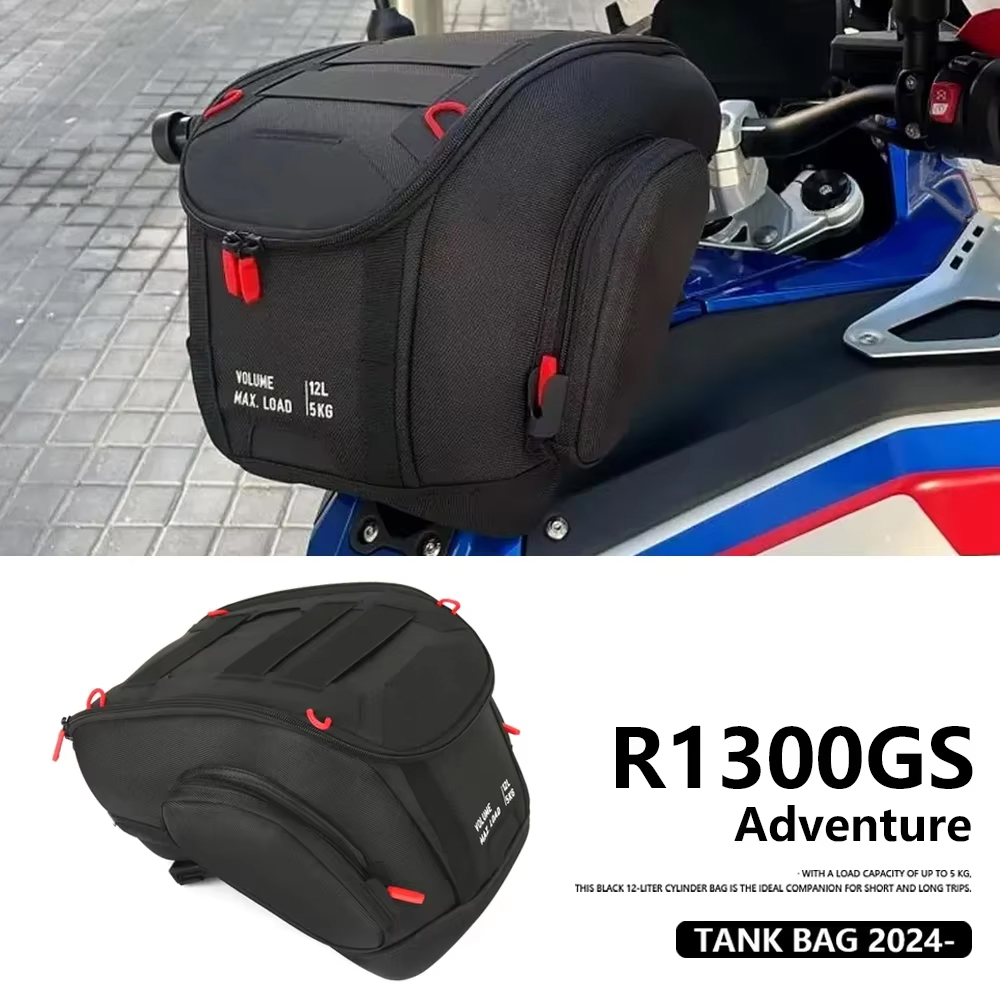 オートバイ 12L タンクバッグ荷物防水バックパッククイックロックキット黒 BMW R1300GS ADV R 1300 GS アドベンチャー 2024 2025