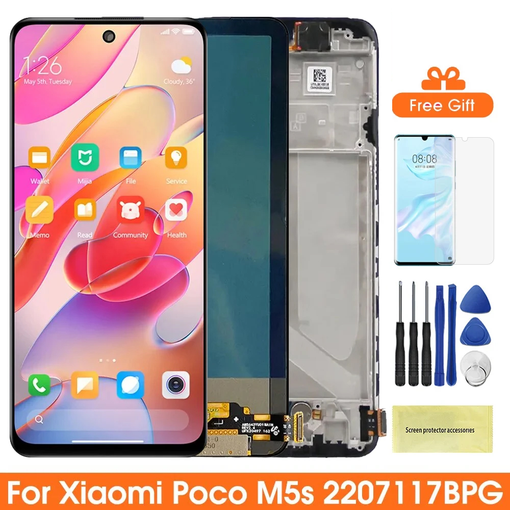 6.43インチ Poco M5s Super Amoled スクリーン、Xiaomi Poco M5s 2207117BPG Lcd ディスプレイ タッチ スクリーン デジタイザー フレーム交換用