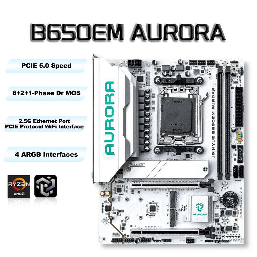 ゲーミング B650 MATX AMD AM5 DDR5 マザーボード 8 2 1 55A DrMOS パワーステージ D 9700X/9600X/9800X3D/7500DR5 PCIe 5.0 3 つの M.2 スロット