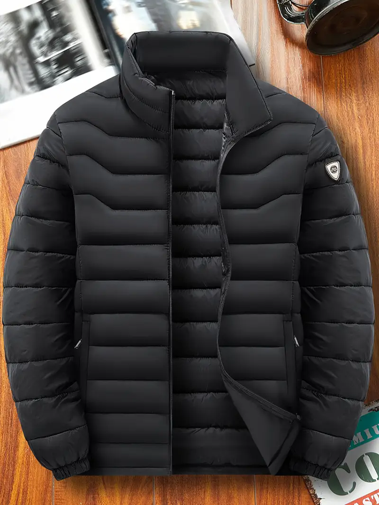 男性フグジャケット厚く暖かい冬のジャケット男パーカーカジュアルファッション生き抜く綿パッド入りコートスタンドコラル紳士服トップ