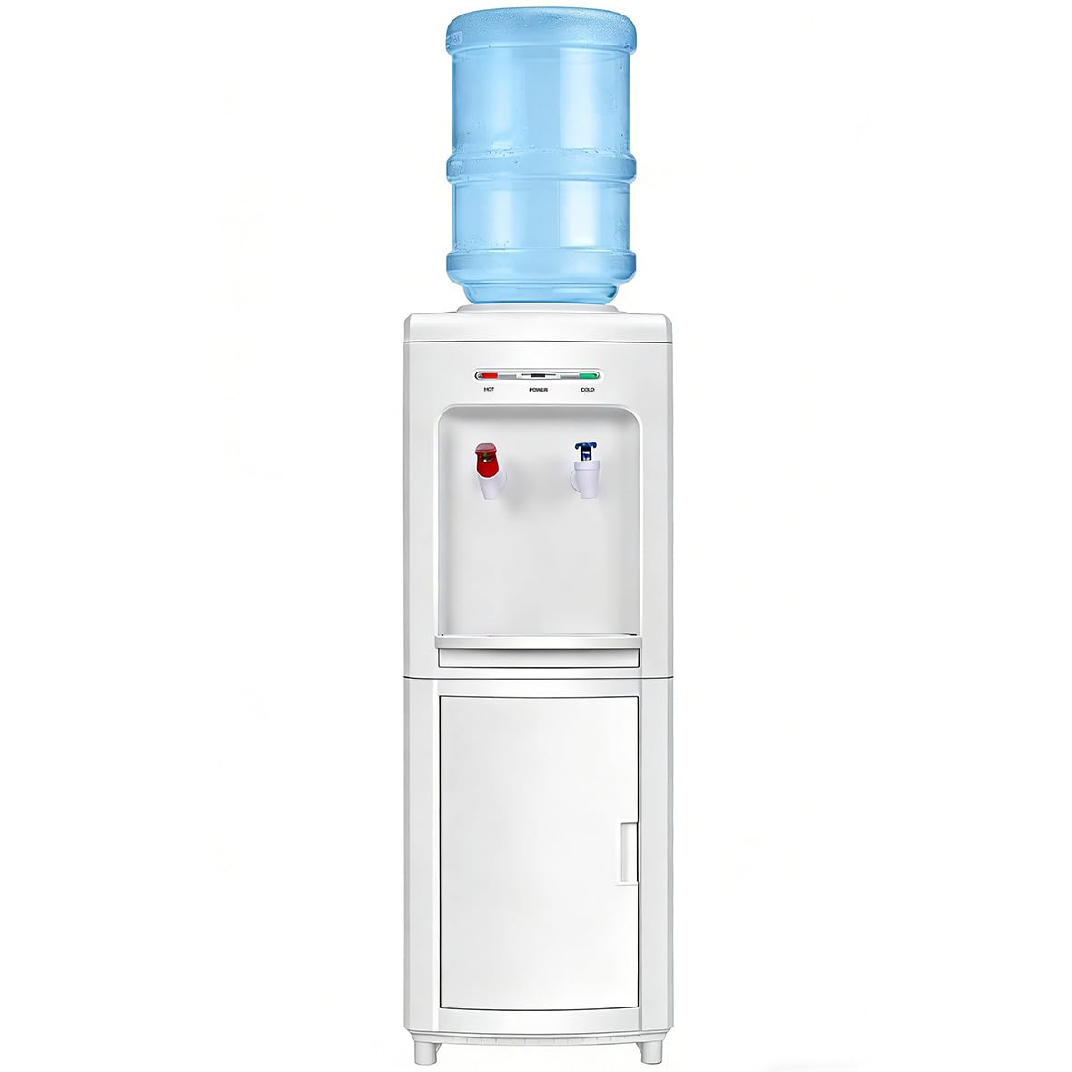 ウォータークーラーディスペンサー 3-5 ガロンボトル用 トップローディング 温水および冷水ディスペンサー 収納キャビネット付き 子供用 カスタム