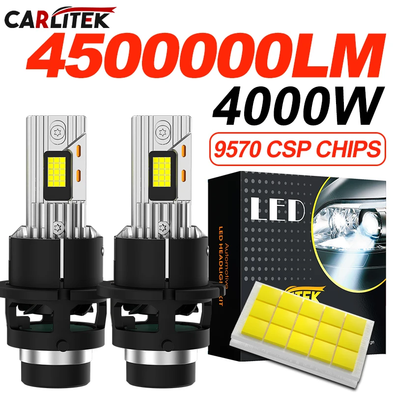 D2S D4S LED 車ヘッドライト電球 D2R D4R LED カーライトハイパワー 4000 ワット 1:1 プラグアンドプレイ 9570 CSP チップターボランプ 6000K ホワイト