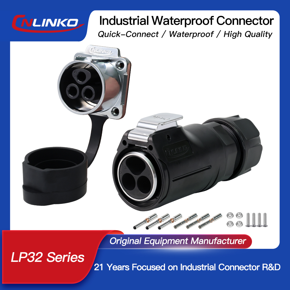 CNLINKO M32 IP68 丸型ヘビーデューティ コネクタ 3Pin/100A