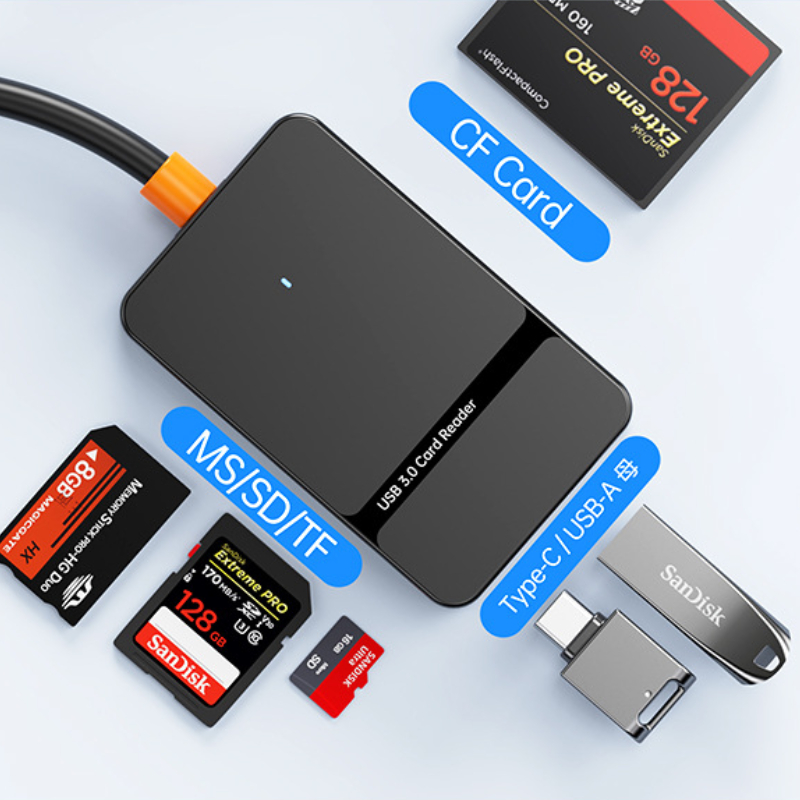 USB 3.0 カードリーダー SD マイクロ SD TF CF MS U ディスクコンパクトフラッシュカードアダプターラップトップ用マルチカードリーダー 8 in 1 スマートカードリーダー