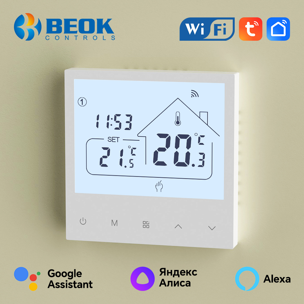 Beok Tuya スマートホームサーモスタット、暖かい電気/水床およびガスボイラー暖房用 WiFi 温度調節器、Alexa Google Home