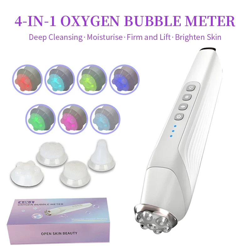 4 で 1 CO2 バブルフェイシャルスパマシン 8 色充電式クレンジングスキン引き締めフェイシャルマシンポッドゲルカプセル