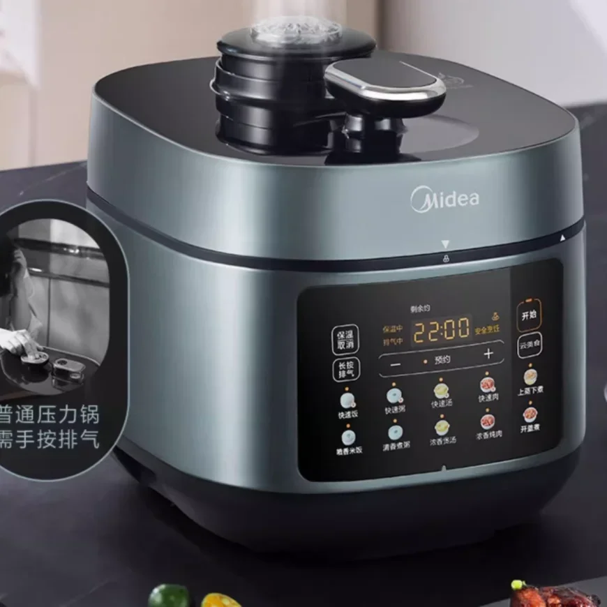 5L 大容量 電気圧力鍋 ステンレス製 ノンスティックコーティングフリー 両手鍋 多機能 インテリジェント