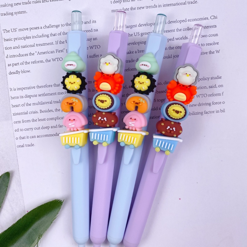24 ピース/ロットかわいいカニタコ海洋生物プレスゲルペンかわいい 0.5 ミリメートル黒インクゲルペン筆記用オフィススクール供給